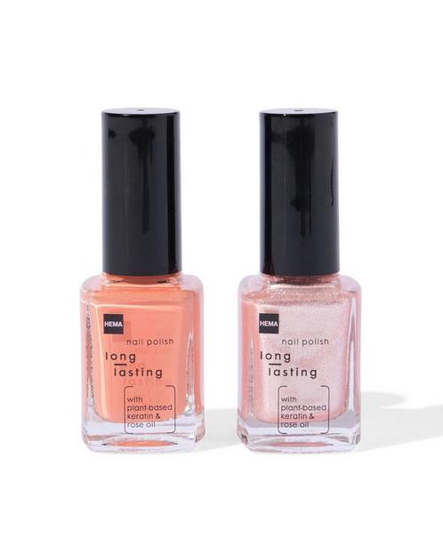 HEMA Long lasting nagellak set oranje glitter 2-delig, Sieraden, Tassen en Uiterlijk, Uiterlijk | Cosmetica en Make-up, Nieuw