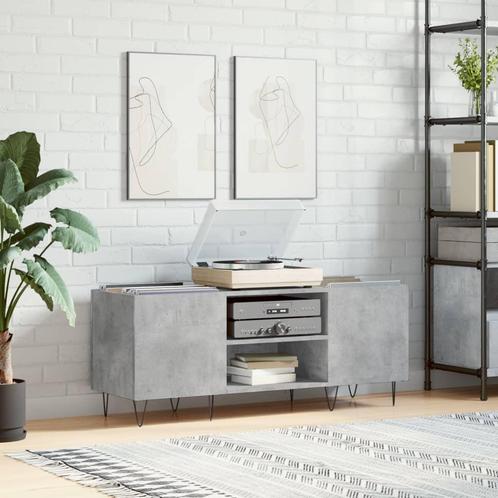 vidaXL Platenkast 121x38x48 cm bewerkt hout betongrijs, Huis en Inrichting, Woonaccessoires | Cd- en Dvd-rekken, Nieuw, Verzenden