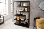 industrieele boekenkast SLIM LINE 185x114cm zwart essen zes, Huis en Inrichting, Ophalen of Verzenden, Nieuw