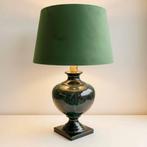 Tafellamp - nep-marmeren vaasuiterlijk - Keramiek, Fluweel
