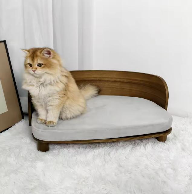 Verhoogd Houten Kattenbed – Comfortabel Huisdierbed met Kuss, Dieren en Toebehoren, Kattenmanden, Nieuw, Verzenden