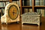 Pendulette de bureau ; coffret - Bureauset (2) - Marmer,, Antiek en Kunst