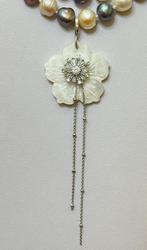 Barokke parels halsband (wit en grijs) met ontkoppelde