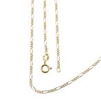 Bicolor gouden Figaro schakel ketting | 44,5 cm, Sieraden, Tassen en Uiterlijk, Kettingen, Ophalen of Verzenden, Gebruikt, Overige kleuren