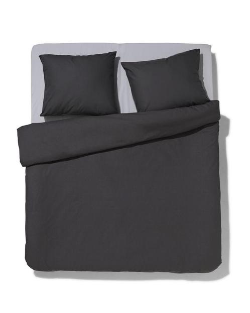 HEMA Dekbedovertrek zacht katoen 200x200/220 donkergrijs, Huis en Inrichting, Slaapkamer | Beddengoed, Nieuw, Verzenden