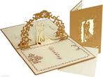 Grote Romantische Trouwkaart - Goud pop-up wenskaart trou..., Verzenden, Nieuw