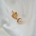 Gouden fantasie hanger gezet met een parel en zirconia, Sieraden, Tassen en Uiterlijk, Ophalen of Verzenden, Gebruikt, Goud, Overige merken