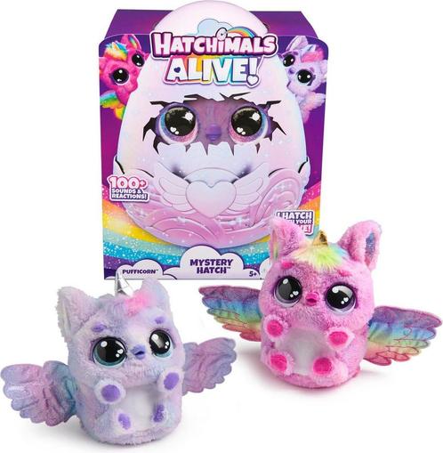 Hatchimals Alive - Mystery Hatch Pufficorn - Interactief, Kinderen en Baby's, Speelgoed | Knuffels en Pluche, Nieuw, Ophalen of Verzenden