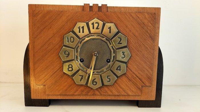 Amsterdamse School klok - Art Deco Hout, Messing - 1920-1930, Antiek en Kunst, Antiek | Klokken
