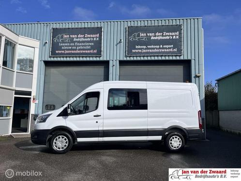 Ford Transit 350 2.0 TDCI Euro 6 L3H2 Ambiente Dubbele Cabin, Auto's, Ford, Lease, Handgeschakeld, Overige carrosserieën, Wit