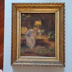 Amero Cagnoni (1853–1923) - Donna in un interno, Antiek en Kunst, Kunst | Schilderijen | Klassiek