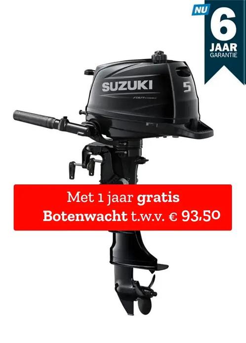 Suzuki buitenboordmotor 5pk - DF5A - Kortstaart - Zwart, Watersport en Boten, Buiten- en Binnenboordmotoren, Nieuw, Benzine, 5 tot 10 pk