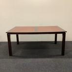 Klassieke Engelse tafel met leer inleg, 180x120 cm, Gebruikt, Ophalen of Verzenden, Bureau