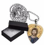 Jezus Christus plectrum ketting, sleutelhanger of oorbellen, Ophalen of Verzenden, Nieuw