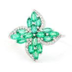 Zonder minimumprijs - Ring Platina - 1.21ct. tw. Smaragd -, Nieuw