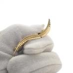 Vintage gouden broche van een veer, Sieraden, Tassen en Uiterlijk, Broches, Ophalen of Verzenden, Gebruikt, Overige kleuren, Goud