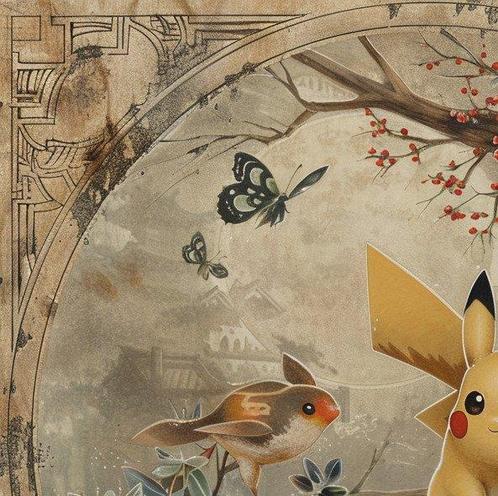 I_KONIQ (1969) - POKEMON IN A VINTAGE JAPANESE GRAPHIC, Spelcomputers en Games, Spelcomputers | Overige Accessoires