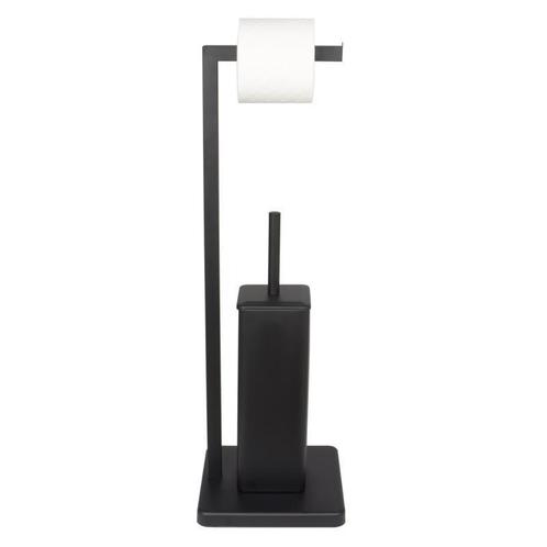 Moderne WC rolhouder met toiletborstel - Minimalistisch d..., Huis en Inrichting, Badkamer | Badtextiel en Accessoires, Zwart