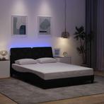 vidaXL Bedframe met LED zonder matras 120x200 cm stof zwart, Huis en Inrichting, Slaapkamer | Bedden, Verzenden, Zwart, Nieuw
