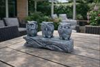 sculptuur, 3 uilen horen zien en zwijgen - 12 cm - Composiet