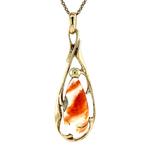Gouden hanger met mosagaat 14 krt, Sieraden, Tassen en Uiterlijk, Kettinghangers, Ophalen of Verzenden, Nieuw