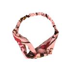 Haarband Twist 5cm – Ketting Print – Gladde Stof – Roze, Nieuw