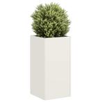 vidaXL Plantenbak 40x40x80 cm koudgewalst staal wit, Verzenden, Nieuw, Metaal