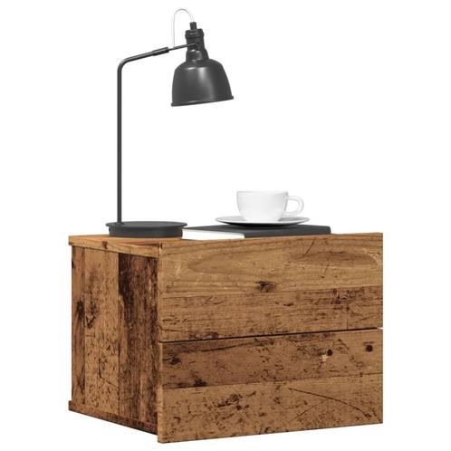 vidaXL Nachtkastje wandgemonteerd 40x32x30 cm oud, Huis en Inrichting, Slaapkamer | Nachtkastjes, Nieuw, Hout, Verzenden