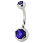 Fako Bijoux® - Navelpiercing - Kristal - Donkerblauw, Verzenden, Nieuw
