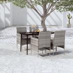 vidaXL 5-delige Tuinset met kussens grijs en zwart, Tuin en Terras, Tuinsets en Loungesets, 4 zitplaatsen, Nieuw, Tuinset, Verzenden