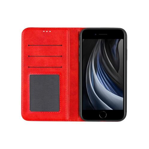 PU Lederen Hoesje voor iPhone SE (2020) Rood, Telecommunicatie, Mobiele telefoons | Toebehoren en Onderdelen, Bescherming, Nieuw