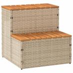 vidaXL Hottub-opstap 50x50x50,5cm poly rattan&massief, Tuin en Terras, Verzenden, Nieuw