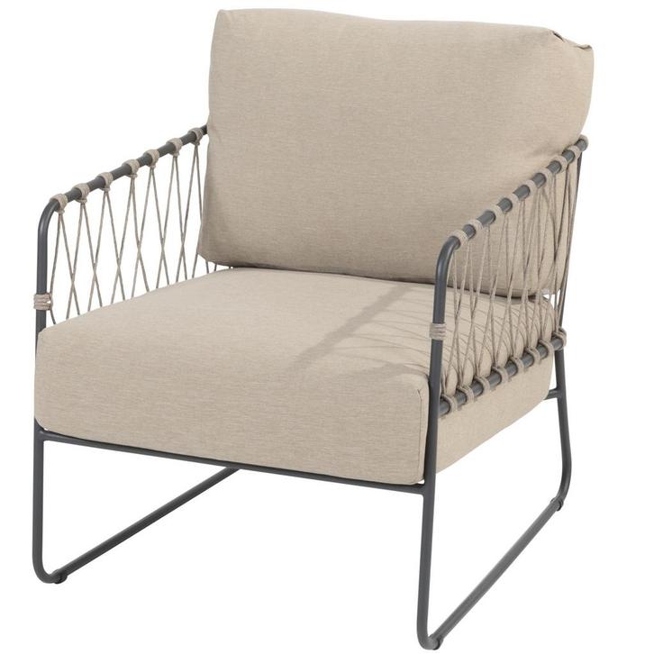 Prego lounge stoel rope antraciet taupe Taste 4SO, Tuin en Terras, Tuinstoelen, Nieuw, Ophalen of Verzenden