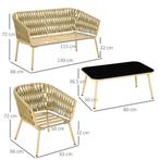 TRUUSK 4-delig Rattan Tuinmeubelset Zitgroep Met 1 Salontafe, Verzenden, Nieuw
