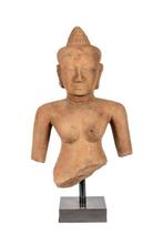 Khmer-Lopburi Steen Goddelijke torso. Heel groot. - 55 cm