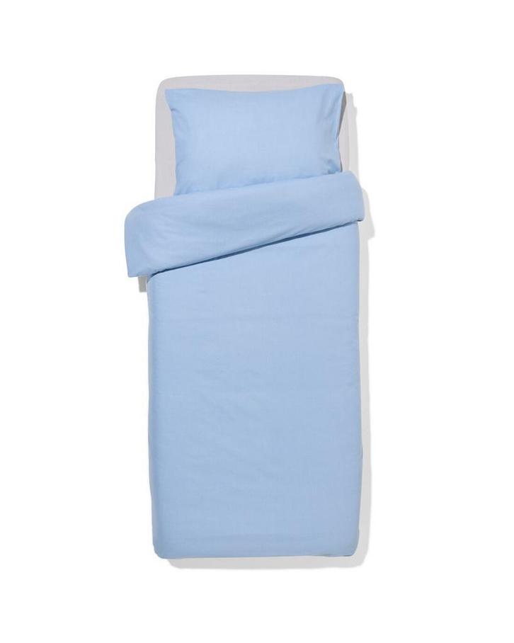 HEMA Dekbedovertrek 140x200/220cm flanel strepen lichtblauw, Huis en Inrichting, Slaapkamer | Beddengoed, Nieuw, Verzenden