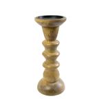 Kandelaar mango hout ringen 25cm, Verzenden, Nieuw