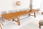 Massieve eettafel FINCA 300-400cm vintage bruin, Huis en Inrichting, Tafels | Eettafels, Ophalen of Verzenden, Nieuw
