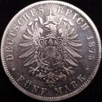 Duitsland, keizerrijk 5 Mark 1875 D - Munich, Ludwig II King