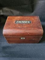 Sigarendoos (5) - Hout Leder Metaal - Lot vintage, Antiek en Kunst