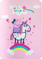 Peppa Pig Fleece plaid unicorn - 100x140 cm, Kinderen en Baby's, Kinderkamer | Beddengoed, Nieuw, Verzenden