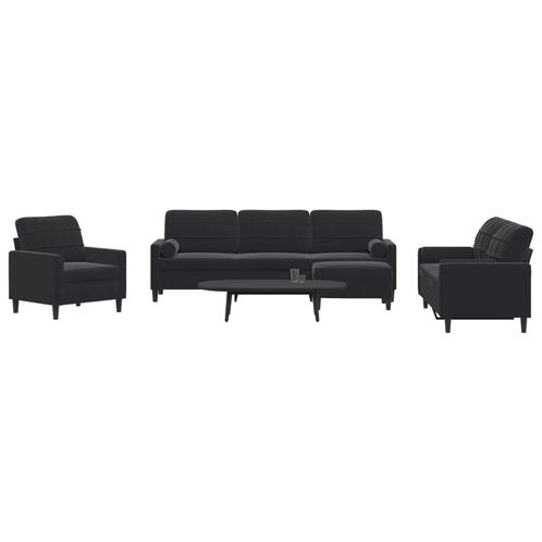 vidaXL 4-delige Loungeset met kussens en bolsters fluweel, Huis en Inrichting, Banken | Bankstellen, Nieuw, Stof, Vierpersoons of meer