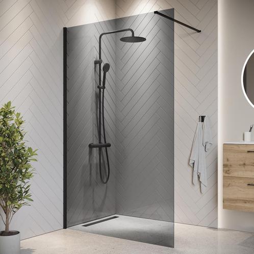 Douchewand Rizani 120 x 200 cm Zwart – Getint Rookglas, Doe-het-zelf en Verbouw, Sanitair, Nieuw, Douche, Verzenden