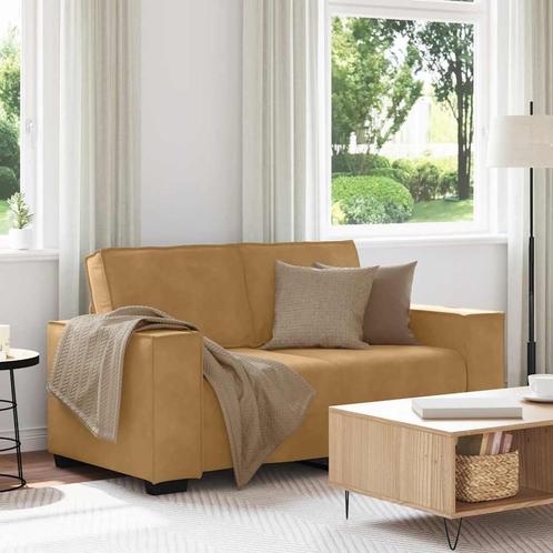 vidaXL Tweezitsbank 120 cm fluweel bruin, Huis en Inrichting, Banken | Bankstellen, Nieuw, Stof, Tweepersoons, Verzenden