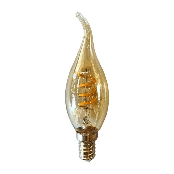 LED Filament E14 Kaars Tip 2W Dimbaar Amber 2400K, Huis en Inrichting, Lampen | Losse lampen, Nieuw, E14 (klein), Verzenden