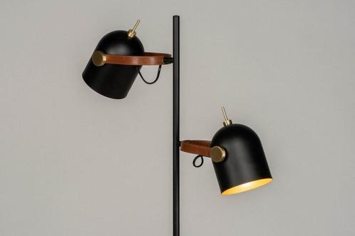 Rietveld Vloerlampen - Zwart, Goud - Metaal, Leer/Leder, Huis en Inrichting, Lampen | Vloerlampen, Verzenden
