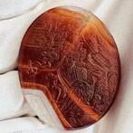 Antieke uitgehouwen carneool camee - Zeus, Hera &