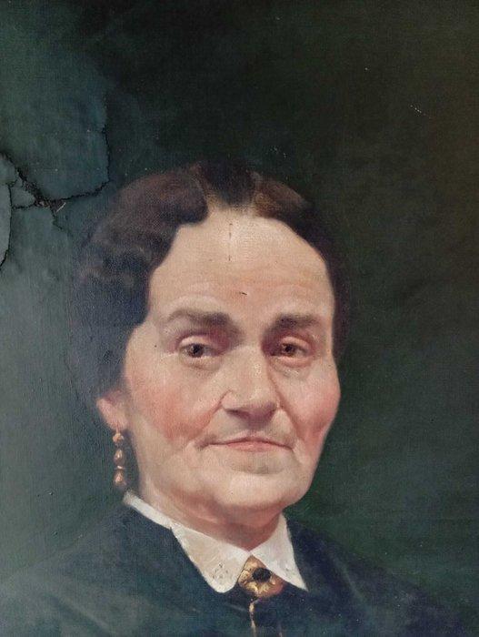 P. Fendmer (XIX) - Ritratto di donna 1890 - NO RESERVE, Antiek en Kunst, Kunst | Schilderijen | Klassiek