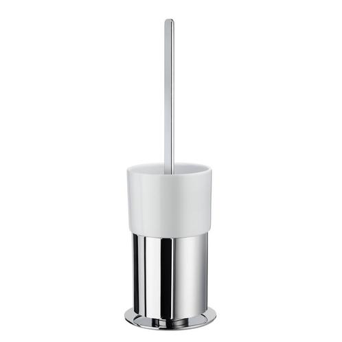 Toiletborstel Smedbo Outline met Houder Mat Glas 9,8x9,8 cm, Doe-het-zelf en Verbouw, Sanitair, Bad, Nieuw, Chroom, Ophalen of Verzenden