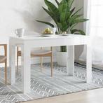 vidaXL Eettafel 120x60x76 cm bewerkt hout hoogglans wit, Verzenden, Nieuw